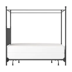 Mcarthur Metal And Upholstered Canopy Bed Matte Black/Gray Fabric - Hillsdale Furniture -Furniture Specialty Store GUEST a65d068f cbff 44dc 9db0 aded9c6b0f97