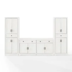 3pc Tara Entertainment Set With Closed Storage Distressed White - Crosley -Furniture Specialty Store GUEST a69941c3 272d 4b96 bc08 15ab3d7ac8fb