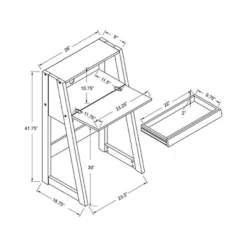 Tella Contemporary Storage Desk Dark Gray - HOMES: Inside + Out -Furniture Specialty Store GUEST a6e3aef1 ec6c 4b3f 8669 bc4d03af003a