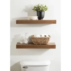 2pc 24" Havlock Wood Shelf Set - Kate & Laurel All Things Decor -Furniture Specialty Store GUEST a7ec3f16 4e75 4bb9 869c d70e60c68dfd