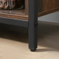 HOMCOM Industrial Farmhouse Buffet Cabinet, Kitchen Sideboard With Sliding Barn Doors, 3 Drawers And Adjustable Shelves For Living Room, Rustic Brown -Furniture Specialty Store GUEST a854099d bae6 4ec9 85a1 5028144dc488