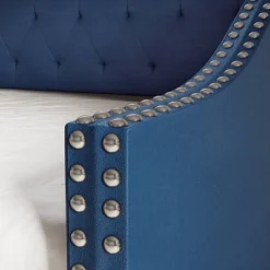 Twin Nova Faux Leather Upholstered Sofa Daybed With Trundle Blue - Eco Dream -Furniture Specialty Store GUEST a8d5d7d4 33d8 4ecf 9bcb 6b47075878f9