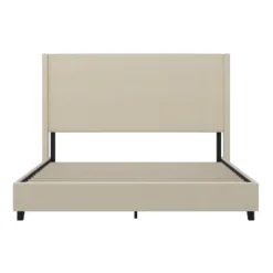 Merrick Lane Modern Platform Bed - Gray Faux Linen - Queen - Padded Wingback Headboard - 8.5" Floor Clearance - Wood Support Slats - No Box Spring Needed -Furniture Specialty Store GUEST a9176225 a819 4132 bc45 449e24e98fa8