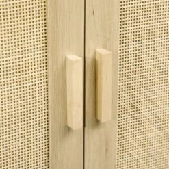 HOMCOM Accent Cabinet, Sideboard Buffet Cabinet With Rattan Doors, Adjustable Shelf And Metal Base, Boho Storage Cabinet, Natural -Furniture Specialty Store GUEST a953ec95 0fb4 443a aaa3 c4036420056e