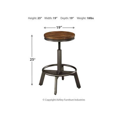 Torjin Adjustable Height Barstool Brown/Gray - Signature Design By Ashley 5 Torjin Adjustable Height Barstool Brown/Gray - Signature Design By Ashley - Image 3