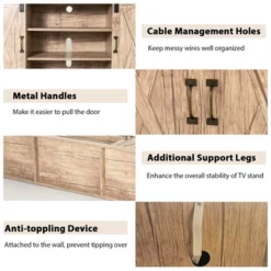 Costway 55'' Sliding Barn Door TV Stand Entertainment Media Console W/ Adjustable Shelf -Furniture Specialty Store GUEST aa06755b a4f1 4960 9a12 55e68123cdbf