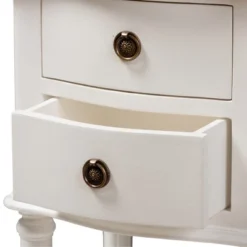 Audrey Finished 2 Drawer Nightstand White - Baxton Studio -Furniture Specialty Store GUEST aae3e17b a718 41c9 b501 a54de10d37da