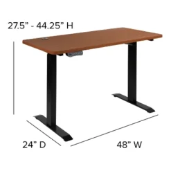 Flash Furniture 48"W X 24"D Electric Height Adjustable Standing Desk With Mesh Swivel Ergonomic Task Office Chair -Furniture Specialty Store GUEST aae78100 7da3 4650 acf5 ca355a87de95