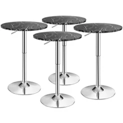 Costway 4PCS Round Bistro Bar Table Height Adjustable 360-degree Swivel WhiteBlack -Furniture Specialty Store GUEST ab25d423 c9bc 4fa2 8fa2 1bb1760c6b01