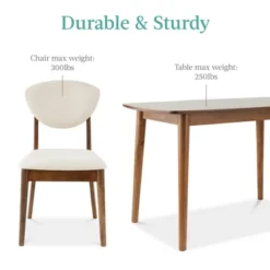 Best Choice Products 5-Piece Compact Wooden Mid-Century Modern Dining Set W/ 4 Chairs, Padded Seat & Back - Brown/White -Furniture Specialty Store GUEST ab58881d 78ba 4b54 bf5f b9e97d55e861