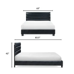 Hudson Leather Upholstered Bed Black - ClickDecor -Furniture Specialty Store GUEST ab61b43b b7eb 4a1f 8d57 8ec8ad94a0b6