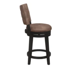 26" Kaede Wood And Upholstered Swivel Counter Height Barstool Black/Chestnut - Hillsdale Furniture -Furniture Specialty Store GUEST abbb593e 0b95 4052 b216 75fe4b53c069