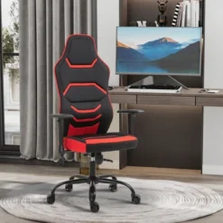 Vinsetto High Back Racing Style Gaming Office Chair Home Computer Task Chair With Armrest, Seat On Wheels, Tilt