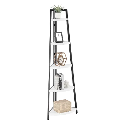 70" Free Standing 5 Tier Pyramid Corner Shelf - Danya B. 9 70" Free Standing 5 Tier Pyramid Corner Shelf - Danya B. - Image 7