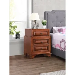Passion Furniture LaVita 3-Drawer Oak Nightstand (29 In. H X 17 In. W X 24 In. D) -Furniture Specialty Store GUEST ac9cc6f9 dd7e 4eb9 834a eabdc4c4c70b