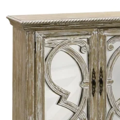 Naples 6 Door Mirrored Cabinet Natural - Stylecraft