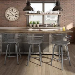 26" Brisk Swivel Counter Height Barstool Steel - Amisco