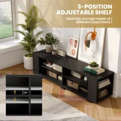 Costway 59'' Wood TV Stand Console Storage Entertainment Media Center W/ Adjustable Shelf -Furniture Specialty Store GUEST ae606ad2 70b1 414d 8768 4e21991322be