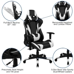 Flash Furniture Gaming Desk And Reclining Gaming Chair Set With Cup Holder, Headphone Hook & 2 Wire Management Holes -Furniture Specialty Store GUEST af97460e 5506 4f72 9d74 a85b749ecc9a