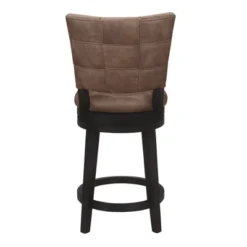 26" Kaede Wood And Upholstered Swivel Counter Height Barstool Black/Chestnut - Hillsdale Furniture -Furniture Specialty Store GUEST afa6d810 b05c 4033 8266 069ff5137a6d