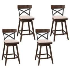 Costway Set Of 4 Wooden Swivel Bar Stools Upholstered Counter Height Dining Chairs 18 Costway Set Of 4 Wooden Swivel Bar Stools Upholstered Counter Height Dining Chairs -Furniture Specialty Store GUEST b0379a86 a251 4ba1 b44e 24fc5605750d