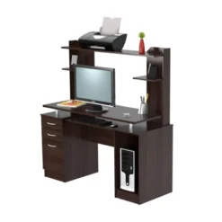 Computer Work Center With 2 Drawers And Hutch Espresso - Inval -Furniture Specialty Store GUEST b0bd379b 2e91 4f69 8207 6437cc4c2cf2