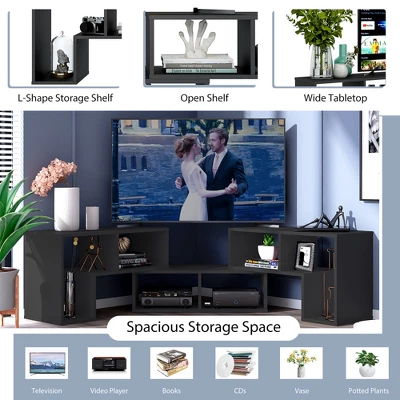 Costway 3 Pcs TV Stand For TV's Up To 65'' Console Entertainment Center Bookcase Shelves 8 Costway 3 Pcs TV Stand For TV's Up To 65'' Console Entertainment Center Bookcase Shelves - Image 6