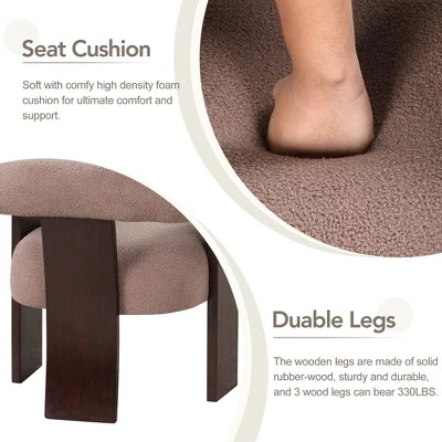 The Curved Wishbone Frame Teddy Velvet Accent Chair-ModernLuxe 6 The Curved Wishbone Frame Teddy Velvet Accent Chair-ModernLuxe - Image 4