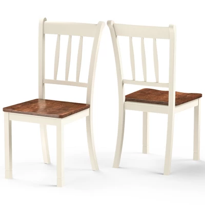 Costway Set Of 2 Wood Dining Chair High Back Kitchen Whitesburg Side Chair BlackWhite 12 Costway Set Of 2 Wood Dining Chair High Back Kitchen Whitesburg Side Chair BlackWhite - Image 10