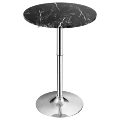 Costway 4PCS Round Bistro Bar Table Height Adjustable 360-degree Swivel WhiteBlack -Furniture Specialty Store GUEST b216fb23 bc8b 4fd0 a359 c303433f4c12