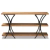 Terrell Wood And Metal Console Table Brown - Baxton Studio -Furniture Specialty Store GUEST b26f20b7 ba3c 4edd 81b4 7fcd4d440fbf