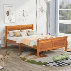 Full Size Wood Platform Bed With Headboard And Wooden Slat Support-ModernLuxe -Furniture Specialty Store GUEST b2b7d7c2 0b6c 4ee2 9da5 2eb72afb79b9