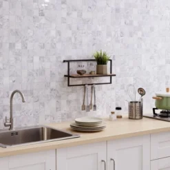 17" X 7.9" Floating Industrial Wood Wall Shelf With Metal Towel Bar Black - Danya B. -Furniture Specialty Store GUEST b3e8a88f d4fd 4494 b570 bf879b9f37dd