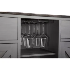 47" Wood Bar Cabinet With Brushed Nickel Knobs Gray - Home Essentials -Furniture Specialty Store GUEST b4884a44 38c5 4994 b25b 6105d5927229