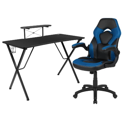 Flash Furniture Gaming Desk And Racing Chair Set With Cup Holder, Headphone Hook, And Monitor/Smartphone Stand 15 Flash Furniture Gaming Desk And Racing Chair Set With Cup Holder, Headphone Hook, And Monitor/Smartphone Stand - Image 13