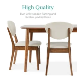 Best Choice Products 5-Piece Compact Wooden Mid-Century Modern Dining Set W/ 4 Chairs, Padded Seat & Back - Brown/White -Furniture Specialty Store GUEST b5fde129 909f 40a1 846c f40dc1e01e1d