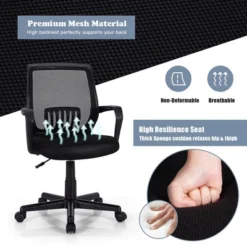 Costway Height Adjustable Mid-Back Mesh Chair Executive Chair W/ Lumbar Support -Furniture Specialty Store GUEST b601e402 1291 4e1e 9e29 e45b0075b34f