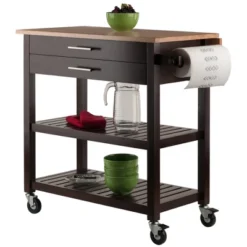 Langdon Kitchen Cart Cappuccino - Winsome -Furniture Specialty Store GUEST b64a9fb1 fcf4 4517 aa2d a518d9d346a0