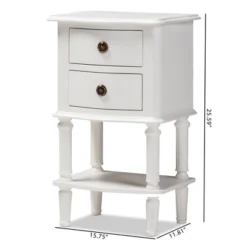 Audrey Finished 2 Drawer Nightstand White - Baxton Studio -Furniture Specialty Store GUEST b6e42b7b c8a3 4f9d b129 94ae2b49e22e