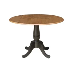 5pc 42" Round Dual Drop Leaf Dining Table With 4 Splat Back Chairs Hickory/Washed Coal - International Concepts -Furniture Specialty Store GUEST b78544a1 4753 4deb a631 c588275b88ed