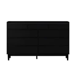 Mid-Century Modern Solid Wood 9 Drawer Horizontal Dresser - Saracina Home -Furniture Specialty Store GUEST b8326513 d1f9 4b66 aa98 cbcef4c3e0c3