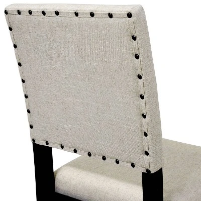 2pk Eliza Button Tufted Counter Height Barstool Black/Beige - HOMES: Inside + Out 4 2pk Eliza Button Tufted Counter Height Barstool Black/Beige - HOMES: Inside + Out - Image 2