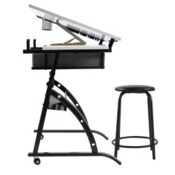 Core Drawing Table And Stool Set Charcoal Black/White - Studio Designs -Furniture Specialty Store GUEST b85e83d2 7983 46fd 8039 6183a9db5a6b