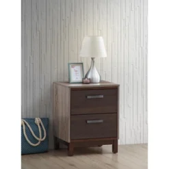 Passion Furniture Magnolia 2-Drawer Brown Nightstand (24 In. H X 15.5 In. W X 19 In. D) -Furniture Specialty Store GUEST b8e86696 754e 456c 85e5 23fd8159209b