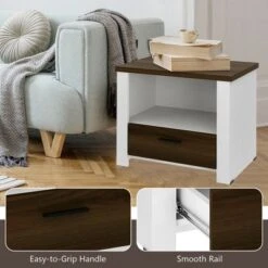 Costway 2PCS Accent Nightstand Drawer And Open Shelf Sofa End Table Bedroom Living Room -Furniture Specialty Store GUEST b92a70b4 8e14 43f1 a883 c4baba633087