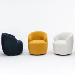 Set Of 2 Fannie 25.60'' Wide Small Size Boucle Upholstered 360° Swivel Barrel Chair-The Pop Maison -Furniture Specialty Store GUEST b998a395 7f8d 404d bd35 ed1edc339717