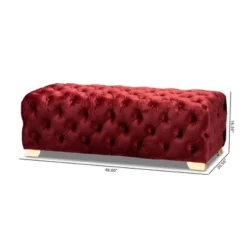 Avara Velvet Button Tufted Bench Ottoman - Baxton Studio -Furniture Specialty Store GUEST b9c1323f a1f1 4103 9391 a475e7057eed