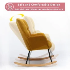 Epping Accent Modern Armchair Faux Shearling Fabric Nursery Glider Rocker, Wingback Chair Rocking Chairs-Maison Boucle -Furniture Specialty Store GUEST b9db1359 e387 4b43 b0c8 35e3d228fc78