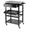 Anthony Stainless Steel Top Kitchen Cart Wood/Black - Winsome -Furniture Specialty Store GUEST b9ea1675 7ff0 4dad 88bf b93e67ba1121