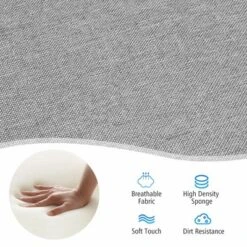 Costway Modern Upholstered Fabric Accent Chair W/ Rubber Wood Legs Dark GrayLight Grayy -Furniture Specialty Store GUEST ba2d61d9 8ef6 46d8 aed7 51b0a40dcd88